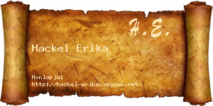 Hackel Erika névjegykártya